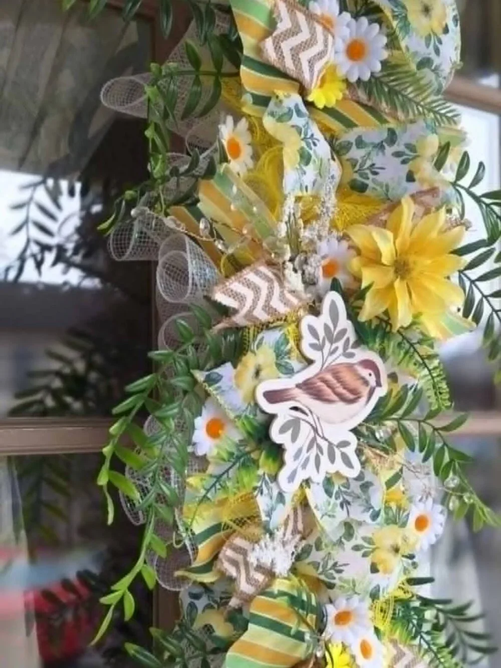 Handmade mesh ribbon swag wreath